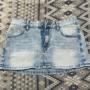 Denim Mini Skirt - Light Blue